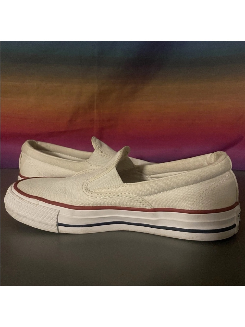 Converse All Star White Canvas Slip On Sneakers Womens 5.5 Mens 4